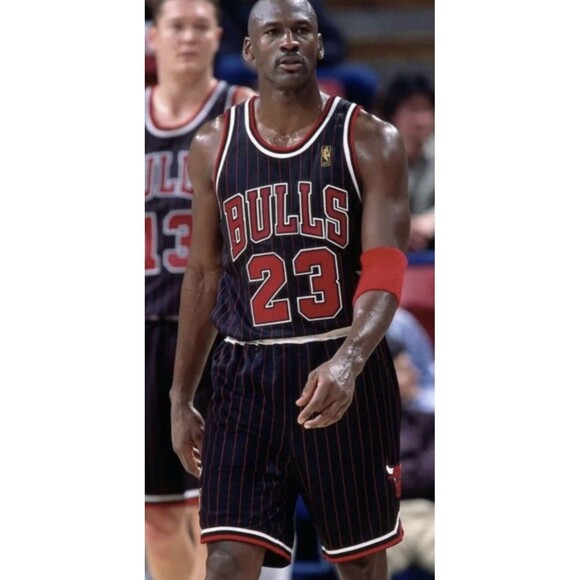 Chicago Bulls (NBA)-(Just Don)-(Pin Stripe)-(Shorts)-(Decent Cond.)-(XL)-$35.00 - Picture 2 of 9